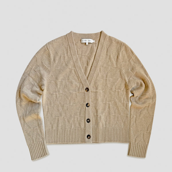 Cardigan Sweater YY Logomania Sand