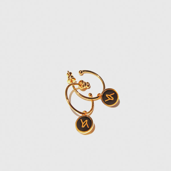 Confetti Mini Hoop Earrings Black