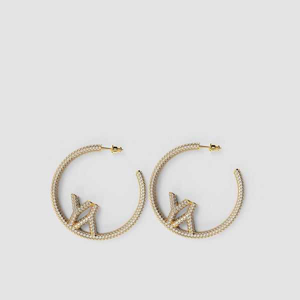 Icon Hoop Crystal Gold