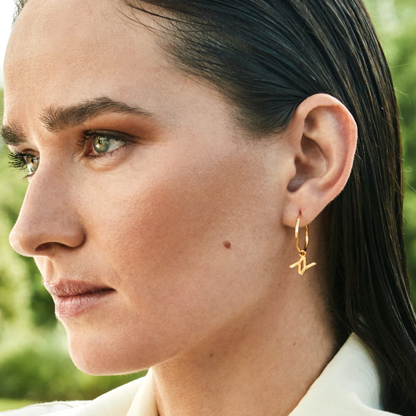 YY Signature Mini Hoop Earrings Gold