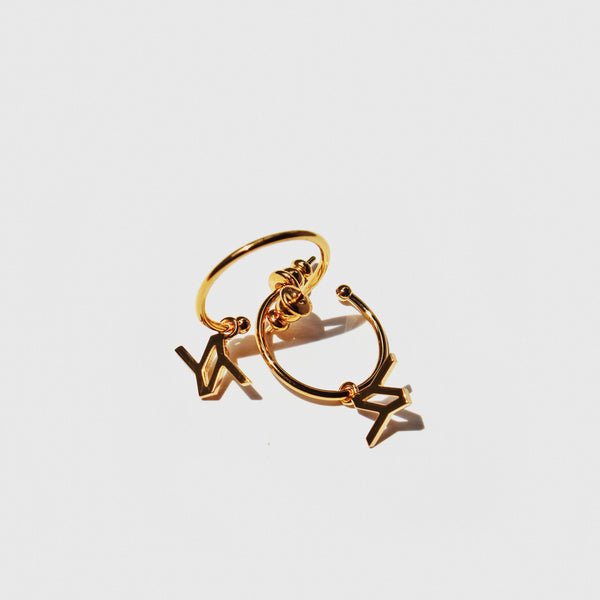 YY Signature Mini Hoop Earrings Gold