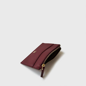 Zipped Card Case Bordeaux