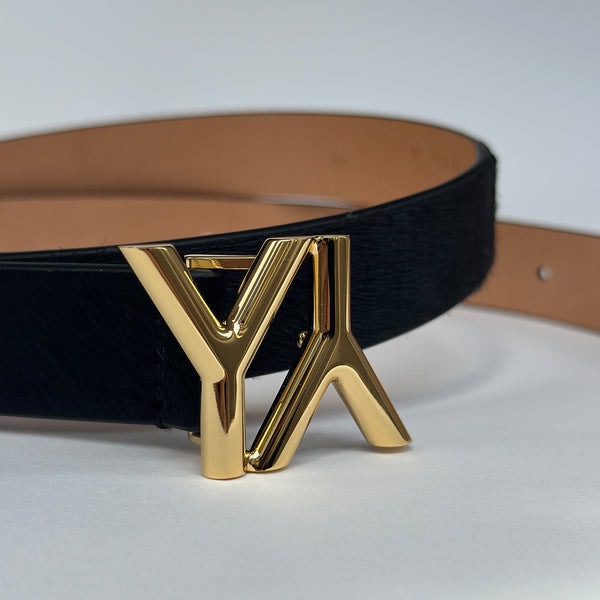Mini Icon Belt Calf Hair Black