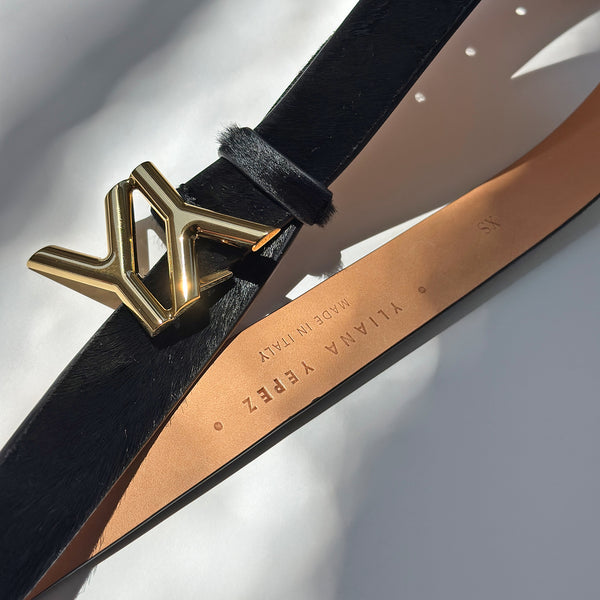 Mini Icon Belt Calf Hair Black