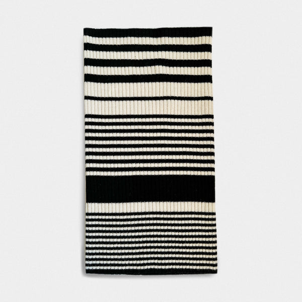 Neck Warmer Aspen Striped Cashmere Black/White