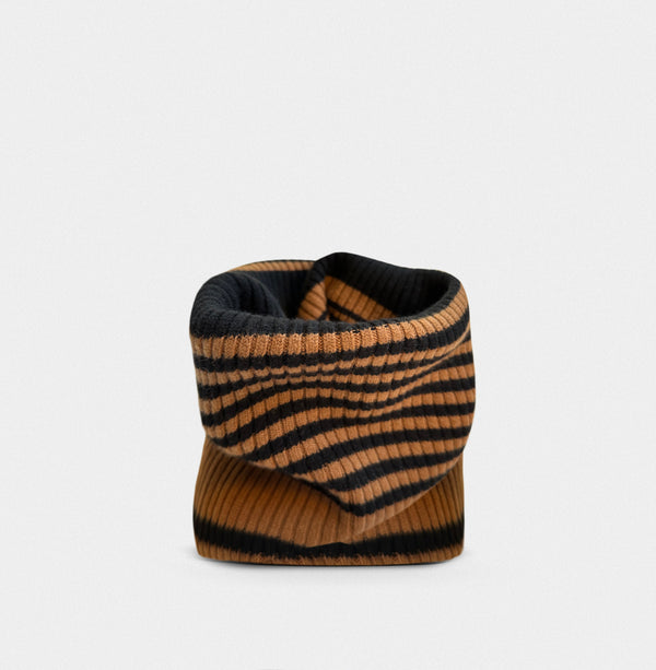 Neck Warmer Aspen Cashmere Rayas Moca/Negro