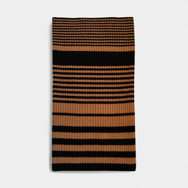 Neck Warmer Aspen Cashmere Rayas Moca/Negro