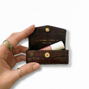 Lipstick Case Croc Chocolate