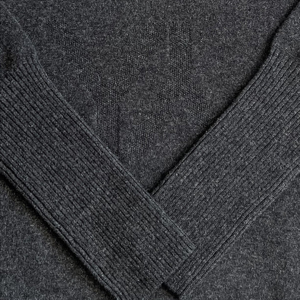 Boxy sweater Cashmere dark grey multi with YY logo