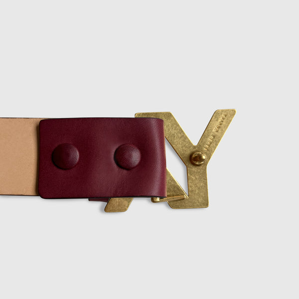 Monogram Buckle with belt vachetta Leather bordeaux