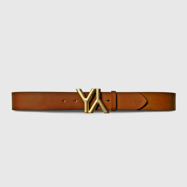 Monogram Buckle with belt vachetta Leather tan