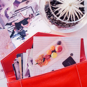 YLIANA YEPEZ handbags Mini envelope clutch coral leather