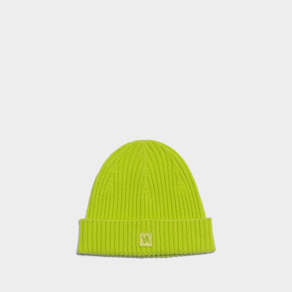 Beanie Cashmere Lime with YY Logo