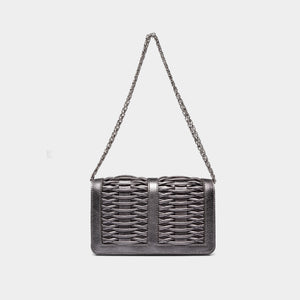 Lea Braided Clutch Pewter