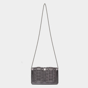 Lea Braided Clutch Pewter