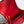 Clutch Lea trenzado metalizado rojo