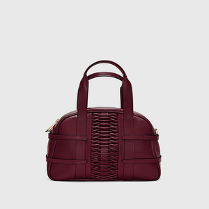 YLIANA YEPEZ Medium Francesca braided bordeaux satchel handbags