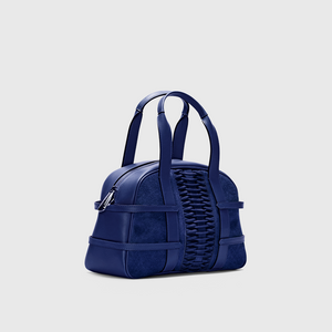 YLIANA YEPEZ Medium Francesca Suede Navy braided satchel handbags