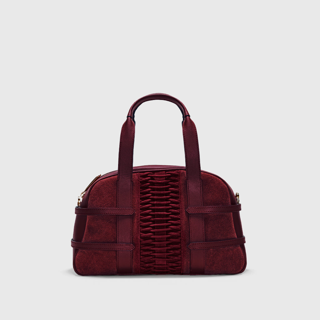Calf Leather handbag Color Bordeaux