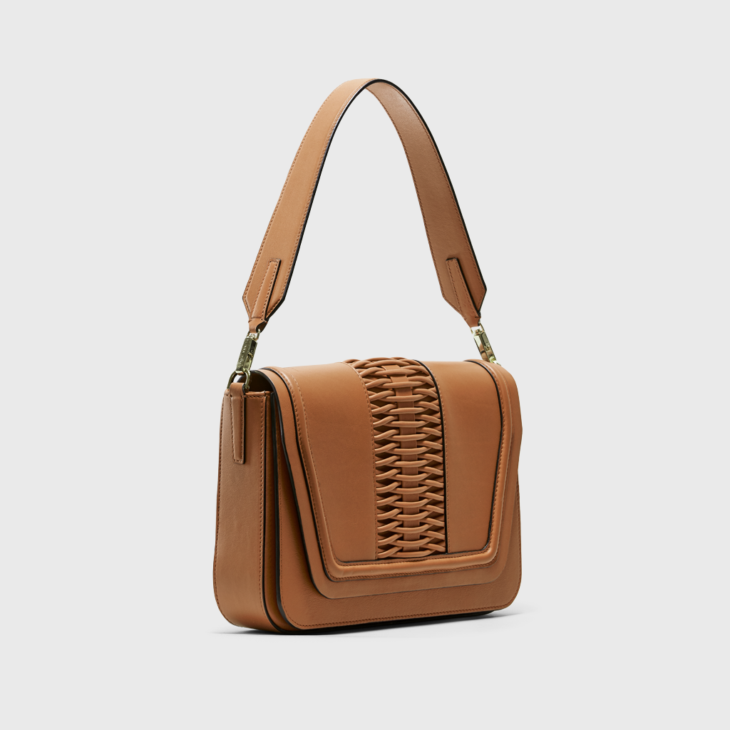 Mini Eugenia Braided Camel Crossbody