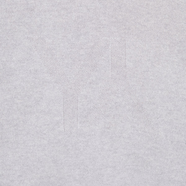 Suéter Boxy cachemira gris claro con logo YY