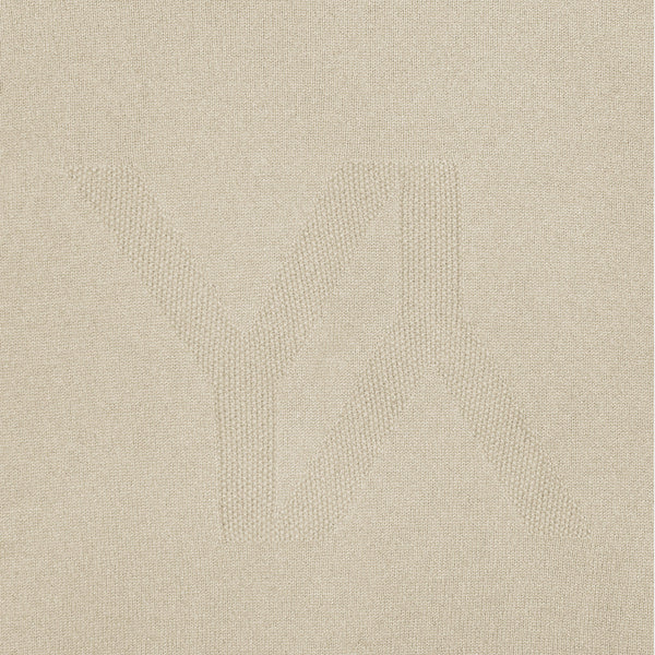 Suéter Boxy cachemira sand con logo YY